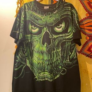 Skull Vintage Blue Liquid Tee